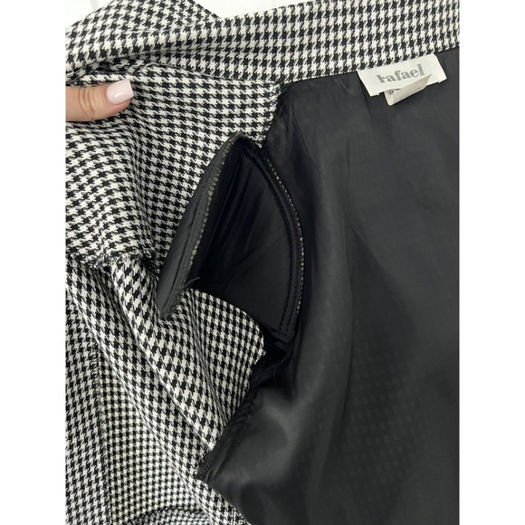 Rafael Women’s Houndstooth Blazer Size M Black Off White Vintage Oversized Fit - Picture 9 of 16